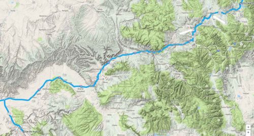 Day 6 Route - Stillwater to Moab
